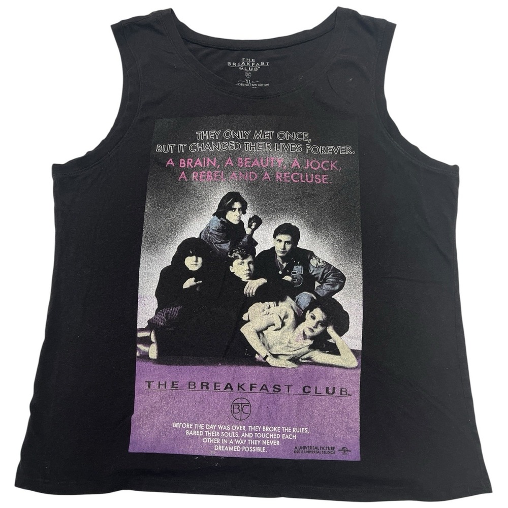 The Breakfast Club Poster Women's Tank Top Shirt Black Purple Tint Size XL